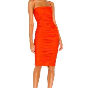 Nookie Cooper Midi Dress - tangerine S